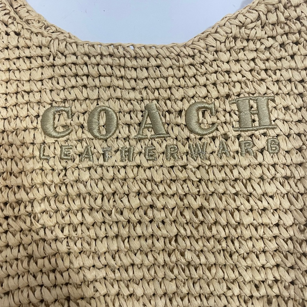 Coach Natural Straw Crochet Tote Bag - Picture 3 of 3